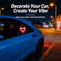 Lampe d'ambiance intérieure de voiture RGB, lumière néon solaire en forme de cœur pour fenêtre, capteurs de vibration, veilleuse automatique en ABS, fixation murale pour voiture
