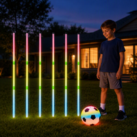 Kinder-Fußball-Trainingsstangen-Set mit Beleuchtung, 6 Leuchtende Stangen, LED-Fußball, 6 Modi, Schießspiel für den Garten, Geschenk