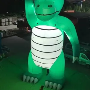 Jacaré inflável gigante de crocodilo com luz de led, para anúncio na escola ou no kdis, com 10 metros