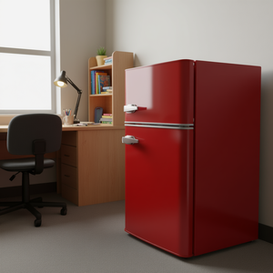 Refrigerador Compacto de 3.2 Pies Cúbicos, Dos Puertas, Eficiente Energéticamente, con Estante de Vidrio, para Dormitorio, Independiente, Descongelación Manual, Enfriamiento Directo - Product Image 2