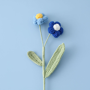 Hand Knitted <strong>Flower</strong> Yarn <strong>Crochet</strong> <strong>Flowers</strong> Hand Woven Bouquet Wedding Decor Puff <strong>Flower</strong> - Product Image 5