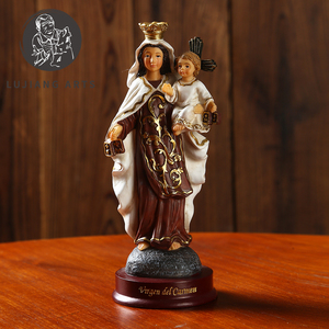 Estatua católica de Nuestra Señora del <span class=keywords><strong>Carmen</strong></span> de 5 pulgadas, escultura de resina decorativa, figura de Nuestra Señora del <span class=keywords><strong>Carmen</strong></span> EN LA Base, regalo religioso - Product Image 2