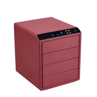 Coffre-fort intelligent moderne en acier et cuir pour hôtel et maison, avec serrure numérique à empreinte digitale, pour chambre et salon