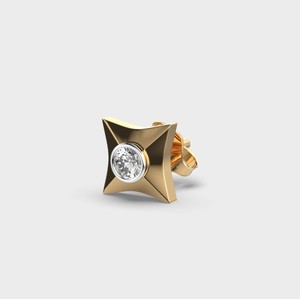 Pendientes de Diamante Cultivado en Laboratorio, Corte Cuadrado, Engaste de Bisel, Diamante Redondo, Certificado IGI, Oro Blanco/Rosa/Amarillo de 18K, Regalo de Aniversario - Product Image 3