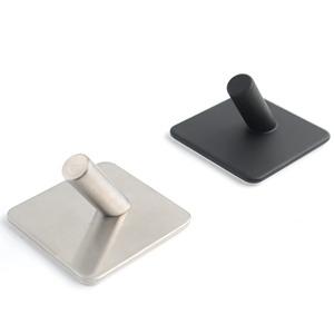 Ganci appendiabiti all'ingrosso autoadesivi in acciaio inossidabile per bagno da cucina ganci per appendiabiti singoli quadrati - Product Image 1