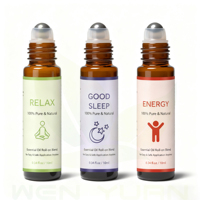 Coffret Cadeau Huiles Essentielles Relaxantes pour un Bon Sommeil et Énergie – Huiles Florales Mélangées en Roll-on pour Diffuseur d'Arômes, Massage Corporel et Soin de la Peau