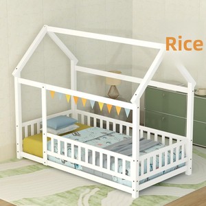 <span class=keywords><strong>Letto</strong></span> <span class=keywords><strong>Montessori</strong></span> in Legno per Bambini, Design a Forma di Casa con Tetto e Recinzione, Senza Doghe, in Pino Bianco, per Ragazzi e Ragazze - Product Image 5