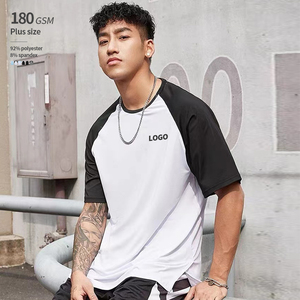 Camiseta Deportiva Oversize de Tallas Grandes al por Mayor, 180 GSM, de Secado Rápido, con Dobladillo con Abertura, Manga Raglán, 92% Poliéster 8% Spandex, Malla, Estilo Casual Elegante - Product Image 1