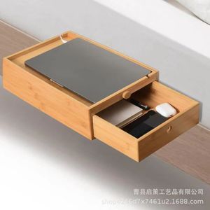 Bamboo Wood <b>Storage</b> <b>Tray</b> With Drawer Rectangle Standing Type For Desk Organization - Product Image 2
