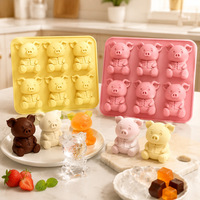 Moule de cuisson en silicone 3D en forme de cochon, polyvalent et flexible, pour savon, résine, glaçons, facile à nettoyer, pour la préparation de desserts domestiques