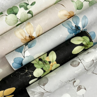 Papier peint PVC moderne imperméable à l'eau, motif feuilles d'eucalyptus texturées, 53 cm, pour la décoration intérieure des hôtels et des maisons
