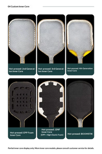 Raquette de pickleball en fibre de carbone Elite Series T700, noyau composite en EVA alvéolé PP de 16 mm avec pondération périmétrique TFP et structure monobloc - Product Image 4