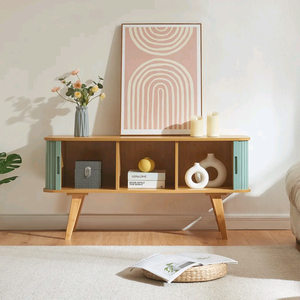 Meubles pour téléviseur en bois Eco Go avec 2 portes coulissantes Produit à vendre populaire Meubles pour téléviseur pour salon modernes et luxueux Armoire pour téléviseur - Product Image 2