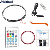 Éclairage d'ambiance couleur changeante pour console centrale de voiture - contrôle par application, flux séquentiel, sans câblage, décoration adaptable