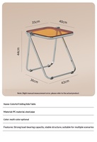 Table d'appoint pliante moderne avec plateau en acrylique pour salon, chambre et bureau