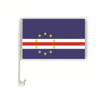 Drapeau national du Cap-Vert à clipser sur la vitre de voiture, drapeau décoratif à suspendre, drapeau de voiture monté sur véhicule pour supporters nationaux