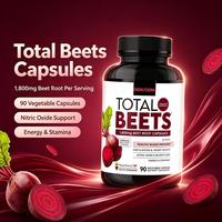 OEM ODM Total Beets Vegan Capsules, Capsules végétales à base d'extrait de racine de betterave, de pépins de raisin et de baies d'aubépine, pour soutenir la santé cardiaque