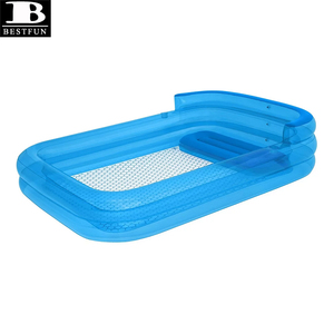 Piscine familiale rectangulaire écologique, grande piscine gonflable à 3 anneaux avec dossier rembourré pour adultes et enfants - Product Image 6
