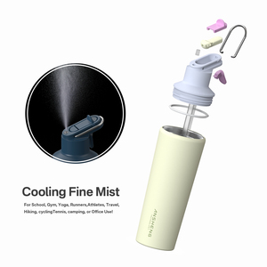 Özel Logolu Açık Hava Spor Salonu 2'si 1 Arada Paslanmaz Çelik Su Püskürtme Şişesi - Product Image 3