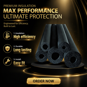 ECOIN INSULATION Tubi in Gomma Espansa Industriale per Condizionatori d'Aria, Isolamento Termico Ignifugo ad Alta Densità - Product Image 1