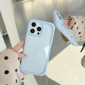 Coque pour iPhone 16 Pro Max, couleur bonbon simple, rainure transparente, protection intégrale antichoc - Product Image 5