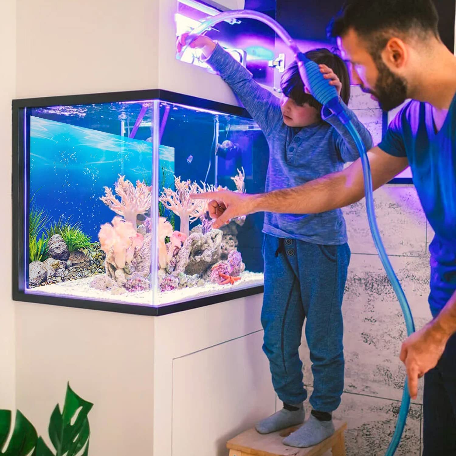 Fish Tank Background Painting Sticker 3D Ocean Lan... - Grandado Fish Tank Background Painting Sticker 3D Ocean Lan... - Grandado