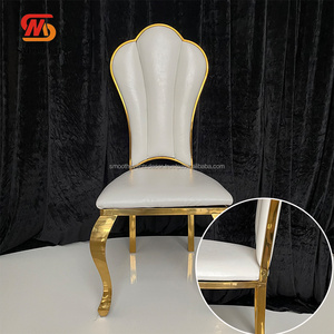 Silla de banquete con respaldo de acero inoxidable de lujo SMOOTH para recepciones de boda y fiestas. - Product Image 4