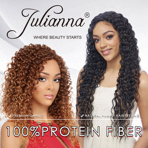 Extensions de cheveux synthétiques Julianna Wholesale : Pack unique de mèches ondulées et bouclées en fibres protéinées bio, tissées en trame - Product Image 5