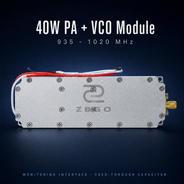 Factory Direct Wideband 935-1020MHz GaN PA Module 40W 50W 100W Low VSWR Linear Gain Design VCO for Signal Amplification System