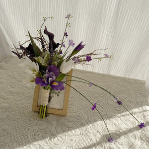 Fleurs artificielles en plastique <span class=keywords><strong>Iris</strong></span> Calla violettes, réalistes et douces, faites à la main, pour mariages, Nouvel An chinois et <span class=keywords><strong>photographie</strong></span> - Product Image 4