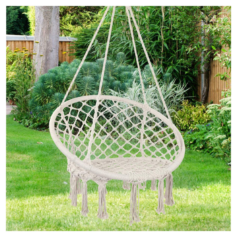 Hot sale hand made home decor round hanging swing portable outdoor swing hang chair