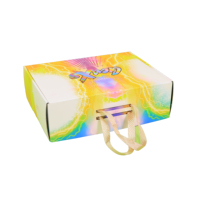 Caja de Regalo de Cartón Plegable Reciclable con Logotipo Personalizado, Caja de Envío de Lujo para Productos de Cuidado de la Piel con Impresión UV y Asa de Carnaval