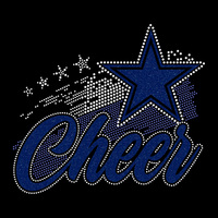 Paillettes Transfert de chaleur Vinyle Motif Design Cheer Transfert de strass pour Tshirt