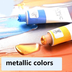 LISI Wholesale 22ML Rich Fluorescent <span class=keywords><strong>Pastel</strong></span> Pearl Color Artist Acrylic Set for Glass Canvas 48 Colors for Beginners - Product Image 3