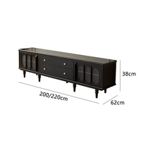 Ensemble de meubles de salon vintage KMJ, table basse électrique extensible en bois noir moderne et meuble TV pour chambre à coucher