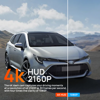 Cámara para Coche ACARCAM 4k HD de Doble Lente con Conexión Wifi, Grabación en Bucle, Visión Nocturna Superior, Grabadora de Video DVR para Toyota COROLLA