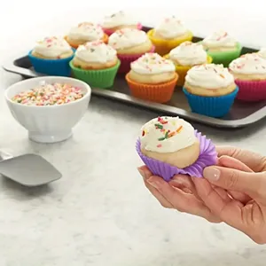 Moule à gâteau circulaire en silicone résistant aux hautes températures, petit moule à pudding, moule à gelée, moule de cuisson pour friteuse à air, moule de pâtisserie pour la cuisine - Product Image 5