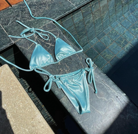 Fabricant de bikinis pour femmes, magnifiques maillots de bain micro brillants personnalisés, string brésilien, vêtements de plage d'été