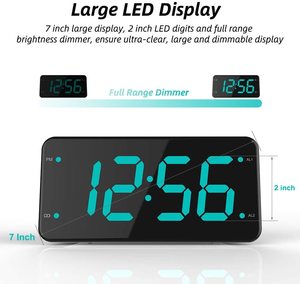 Reloj despertador fuerte personalizado con coctelera para cama, para dormir pesado, sordos y duros de audición, despertador Dual - Product Image 4