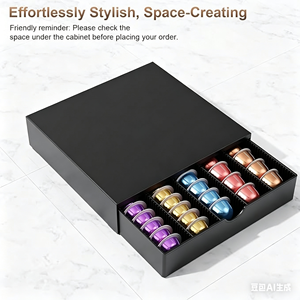 Compatible con <span class=keywords><strong>Nespresso</strong></span> <span class=keywords><strong>Vertuo</strong></span>, soporta hasta 40 cápsulas grandes/60 pequeñas, <span class=keywords><strong>organizador</strong></span> de cápsulas de café, cajón de almacenamiento metálico que ahorra espacio. - Product Image 6