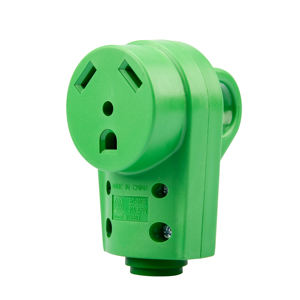 NEMA TT-30R 125V 30A RV Cordon d'alimentation femelle de remplacement Fiche de remplacement ETL Listed Green RV Cord End Replacement - Product Image 1
