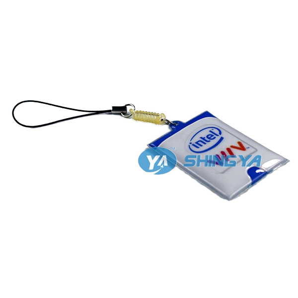 Eco-Friendly Fashion Mobile Phone Strap with SD Card Pocket PVC Material Business Gift Mobile Accessory
