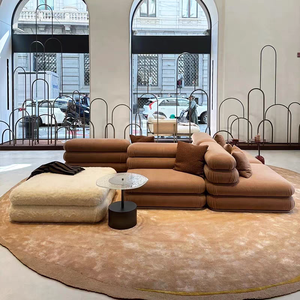 Factory Direct Sales Modern Minimalist Italian Style <strong>Modular</strong> Sectional <strong>Chaise</strong> <strong>Sofa</strong> Set with Velvet Cover for Villa Living Room - Product Image 2