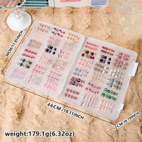 Boîte de rangement pour ongles en plastique grande capacité, transparente, anti-poussière, pour ongles press-on, organiseur de pointes d'ongles