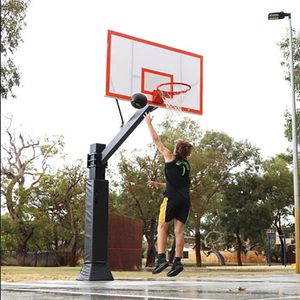 Système de panier de basket encastré robuste en alliage d'<span class=keywords><strong>aluminium</strong></span> à hauteur fixe, avec panier en verre trempé de 72 pouces pour extérieur - Product Image 3