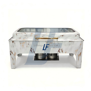 Scaldavivande Rettangolare di Lusso da 9L in Acciaio Inox Dorato con Coperchio in Vetro Trasparente per Ristoranti - Product Image 6