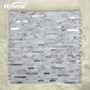 MyWow USA Europe Wall Mosaic Tiles 4mm Sticky Back Square Modern Classic Contemporary Bathroom Mosaic Tile