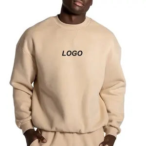 OEM Custom Mock Neck Manufacturer Blank Wholesale Cotton Oversized Crewneck Sweatshirt Pullover Jumper For Men