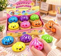 Jouet Squishy Mignon en Forme de Boulette, 6 Couleurs, Jouet Sensoriel Anti-Stress Non Rempli, Boîte de Présentation, Vente en Gros OEM ODM, Déconseillé aux Enfants de Moins de 14 Ans