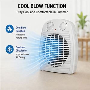 Radiateur électrique de bureau portable 2000W, chaud/froid/brûlant, à commande mécanique, chauffage rapide, protection anti-renversement et anti-surchauffe - Product Image 5